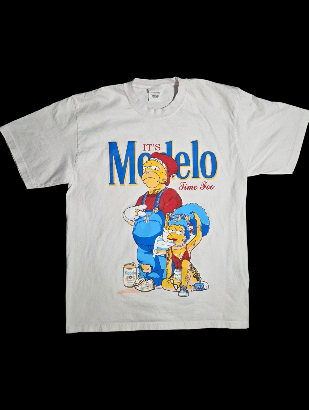 Simpsons Modelo Graphic T-Shirt XL Streetwear Gangster Thug Funny Pro Team READ